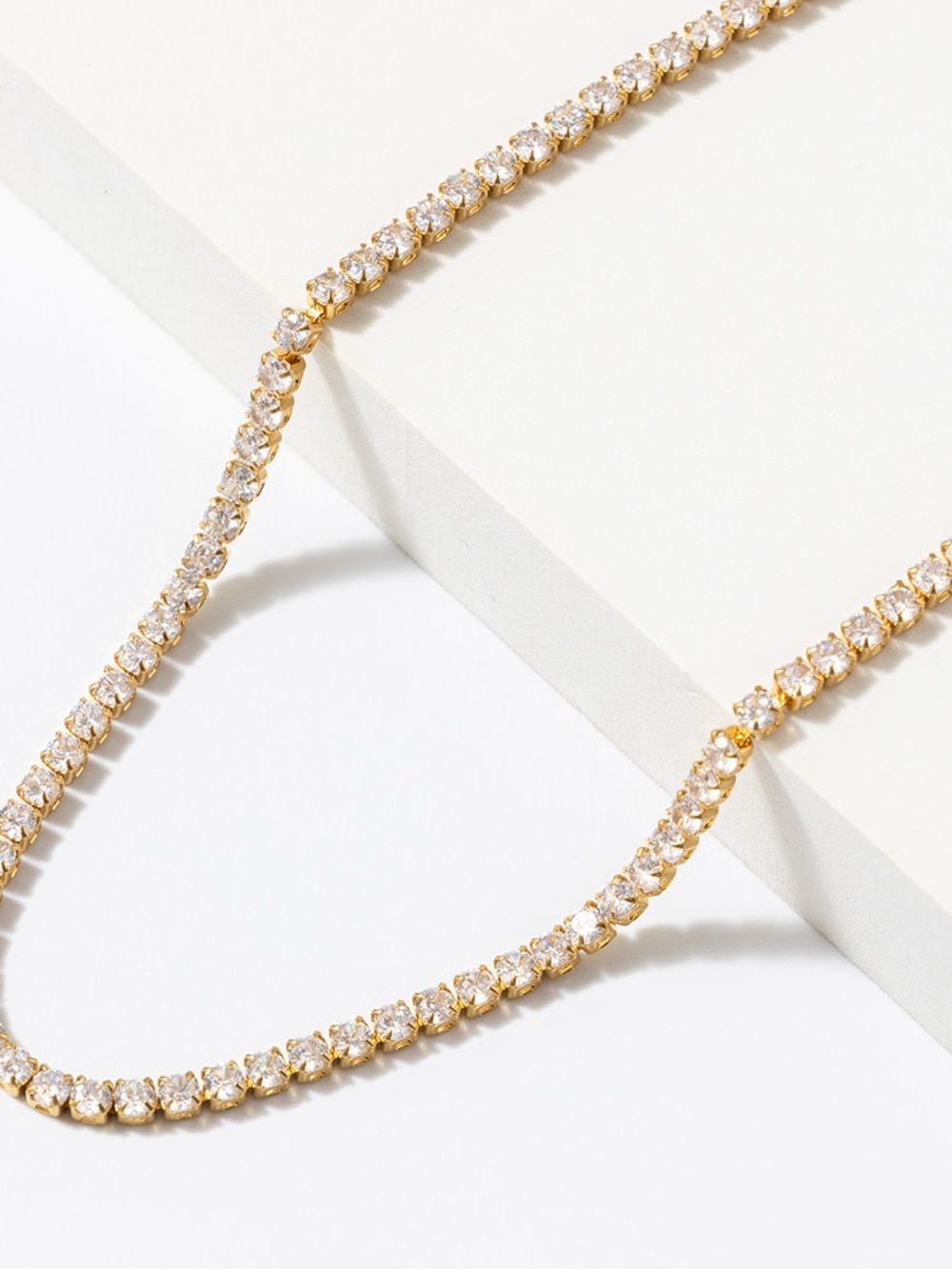 Pearlory Gold Tennis Necklace 3mm